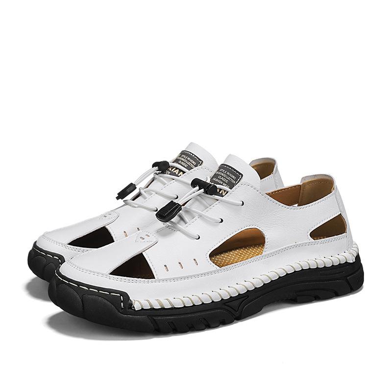 Men's Shoes Leather Male Hollow Out Walking Shoes Men Outdoor Driving Shoe Fashion Mens Sneakers Non-Slip Casual Luxury Sandals
