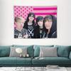 VIKAMA European And American Emo Band Tapestry Pink Flag Punk Style Rock Room Decoration Wall Cloth Room Decoration