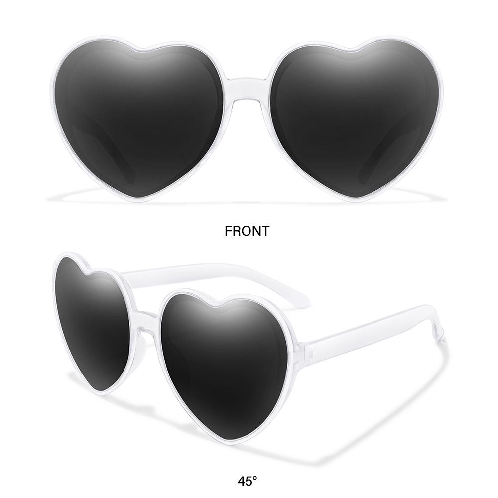 Trendy Halloween Cosplay Heart-Shaped Sunglasses Clout Goggle Heart Sunglasses for Women UV400 Protection