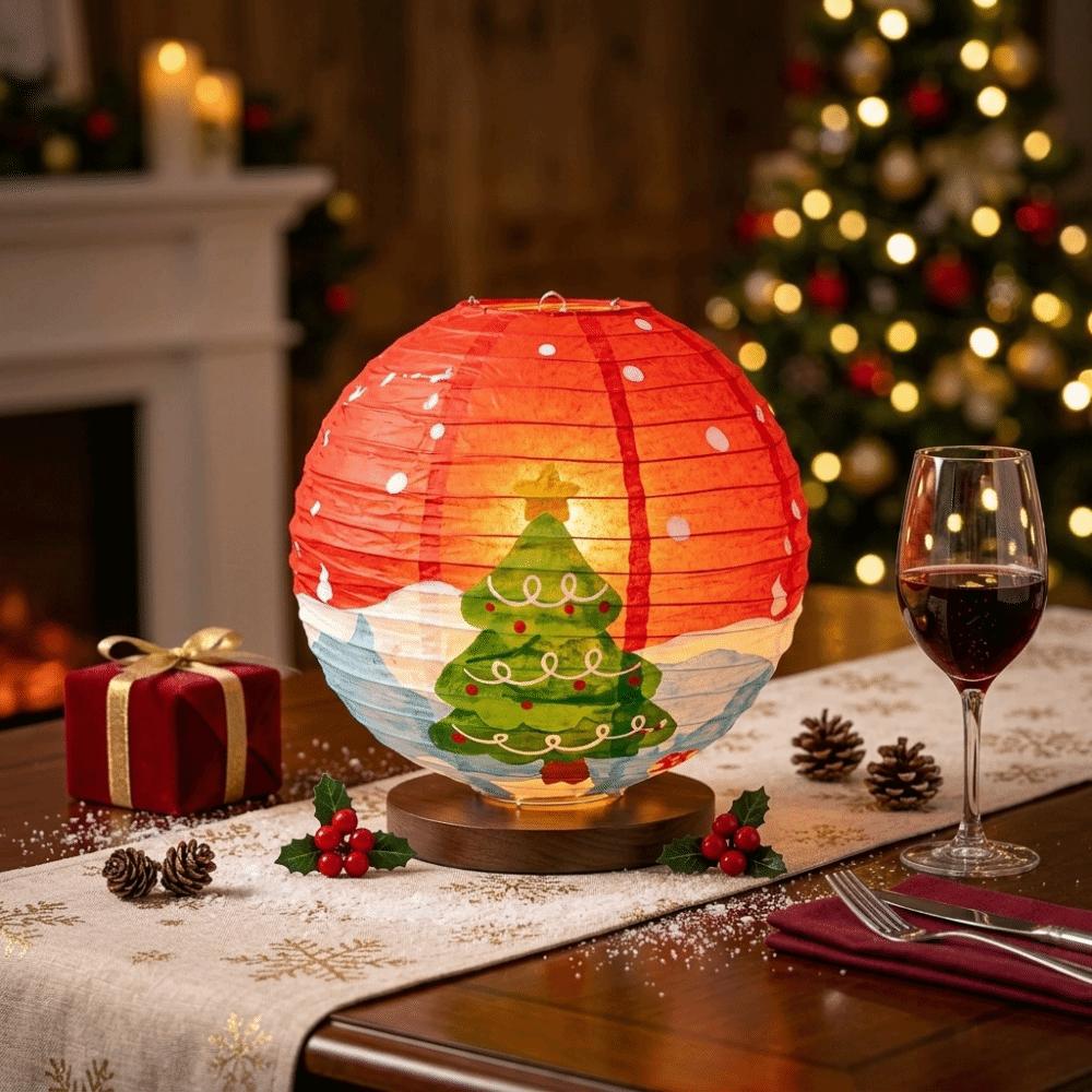 6 pcs DIY Christmas Paper Lantern Santa Claus Festival Lanterns Folding Lantern Ball Lantern Decor