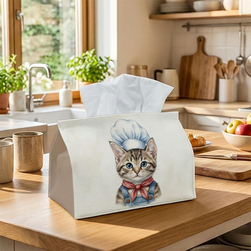 1pc Whimsical Culinary Animal Tissue Box | Multi-functional Napkin Dispenser, Two Sizes Available Suitable for Home, Parties, Car Decoration Feline Ca