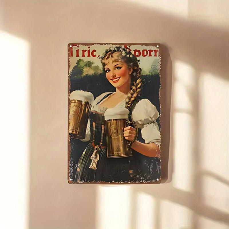 Lamiere Pin-Up Girl, Decorazione Metallica per Officina Garage 20x30cm