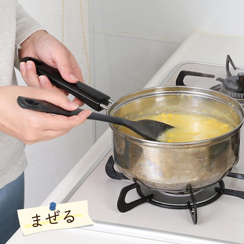 Astro Made In Antibacterial Binchotan Dishwasher Spatula, Black, Japan, Charcoal, Safe, Multi-Spoon, Spatula, Turner, Ladle, 510-40