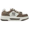 New MLB New York Yankees Abrasion Resistant Slip Resistant Low Top Skateboard Shoes Unisex Brown 3ASXP025N-50BRS