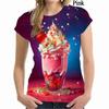 Fun Ice Cream 3D Print T-Shirt Fashionable Hip-Hop Casual Top Comfortable Women's Style
