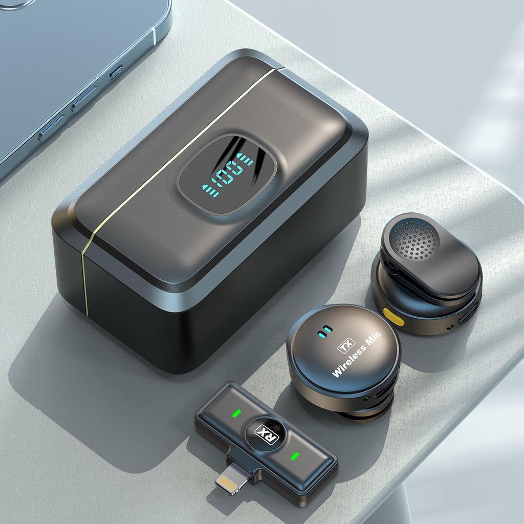 Q8 Lavalier 3-in-1 Wireless Microphone: Noise Reduction, Live Broadcast, Self-Media Recording, Camera Compatible.