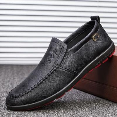 2022 Été Automne Nouveauté Mode Chaussures Décontractées en Cuir pour Homme Respirantes Slip-On Caoutchouc Mocassins Plats Peu Profonds Imperméables