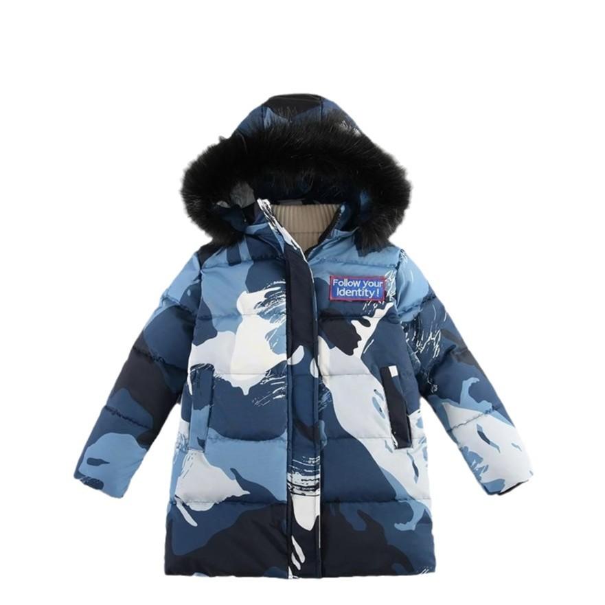 Winter Kids Coat Outdoor Casual Thickened Medium Length Boys Camouflage Cotton Padded Coat Fashion Warm Outerwear Child Clothing
