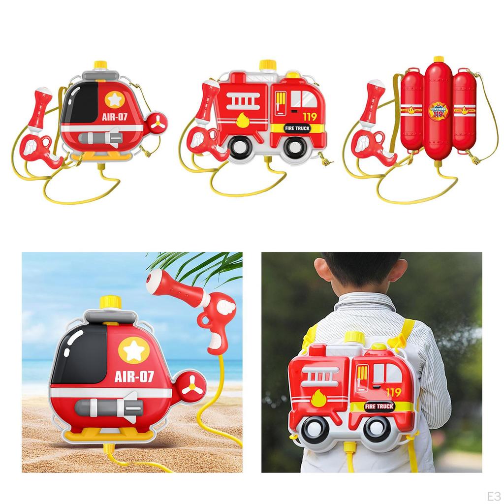 Ryggsekk med vannleke for barn til brannmann-rollelek, ideell utendørs moro