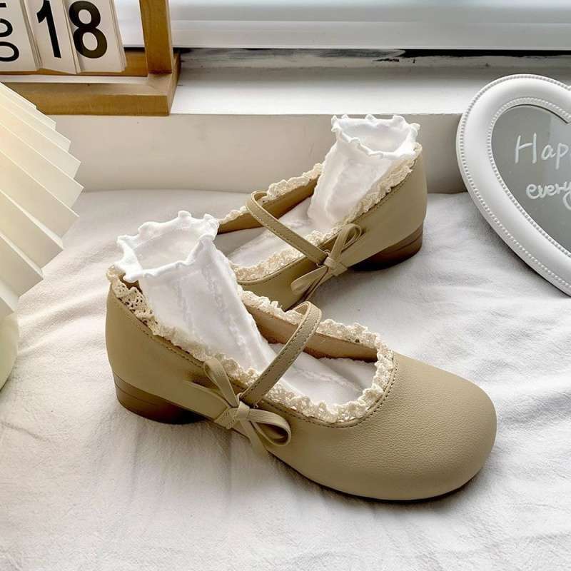 

Japanese jk cute bow round head Lolita small leather shoes women s 2025 summer new with skirt Mary Jane shoes 39
