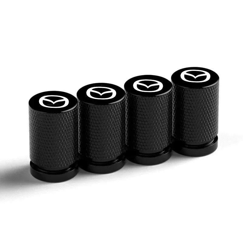 4PCS Laser Logo Alloy Car Wheel Stem Valve Caps for Mazda Atenza Axela RX7 MX5 CX5 RX7 Protege 626 CX9 CX7 CX3 Tire Decoration