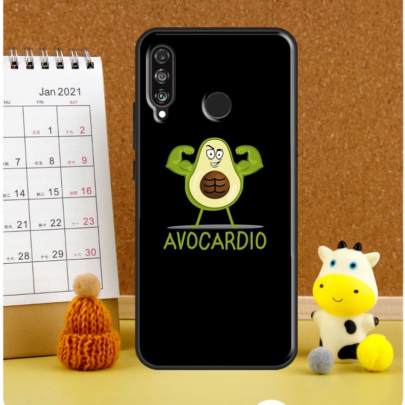 Cute Cartoon Avocado Fitness Case For Huawei P30 Pro P20 P40 Lite Nova 11i 8i 3i 11 9 10 SE 5T Y60 Y70 Y90 Y61 Y91 Cover
