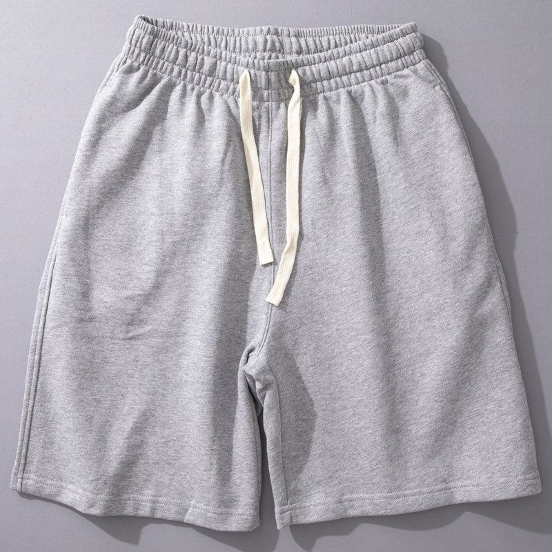 Men Pure Cotton Shorts Summer Thin Pure Cotton Breathable Sweatpants Trendy Loose Straight-leg Athleisure Cropped Pants for Men