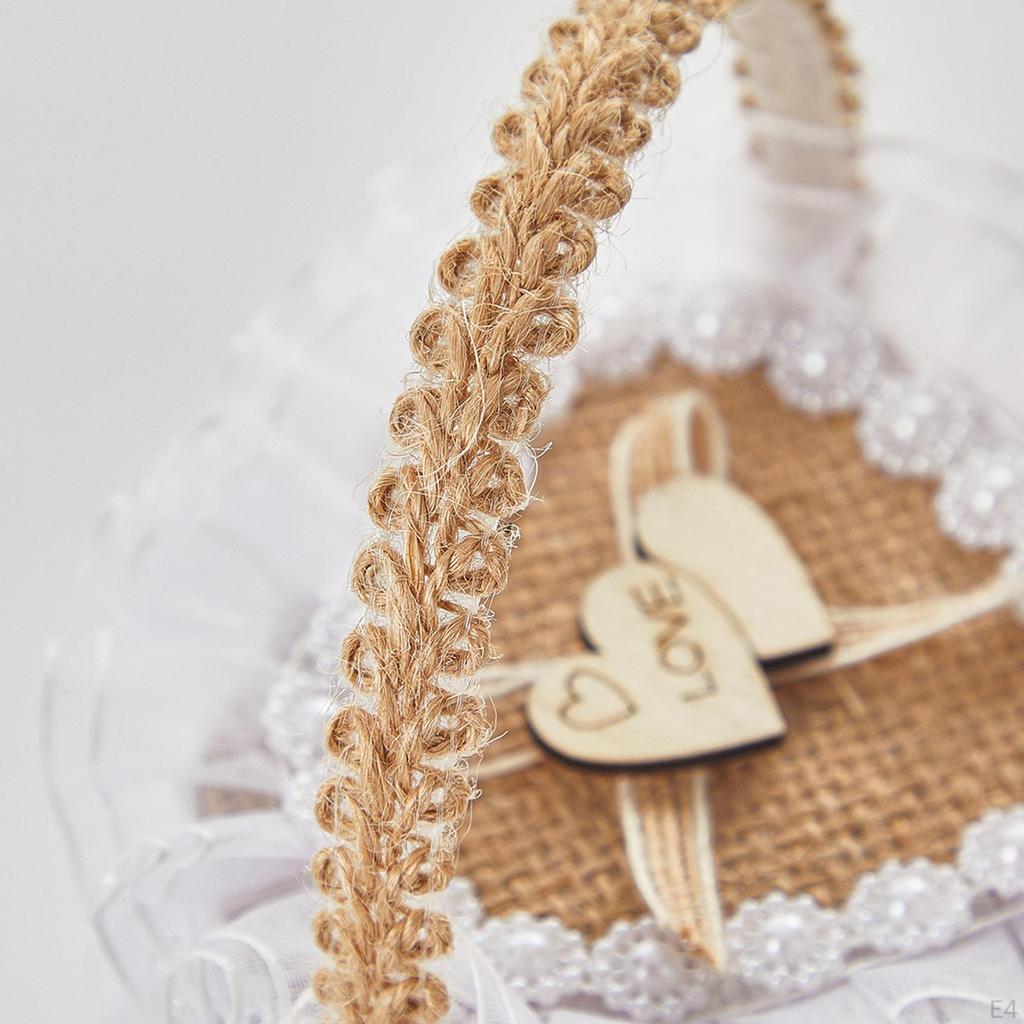 Brautjungfernkörbchen für Blumenmädchen zur Hochzeit, Jutehalter für Verlobungszeremonie