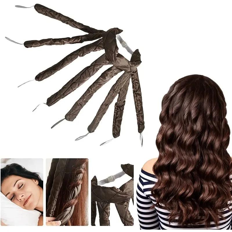 Heatless Sleeping Hair Curlers No Heat Curling Iron Rod Headband Curls Silk Ribbon Hair Rollers Soft Bar Wave Hair Styling Tool