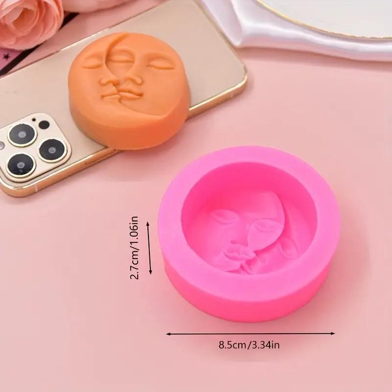 2Pcs Sun and Moon Silicone Mold Round Ramadan Moon and Sun Silicone Mold for DlY Homemade Chocolate Candy Cake Decoration Tool