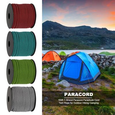 Camping Survival Paracord Parachute Travelling Easy Carrying Cord Tent Rope for Hiking 164ft 7-Strand  Parts