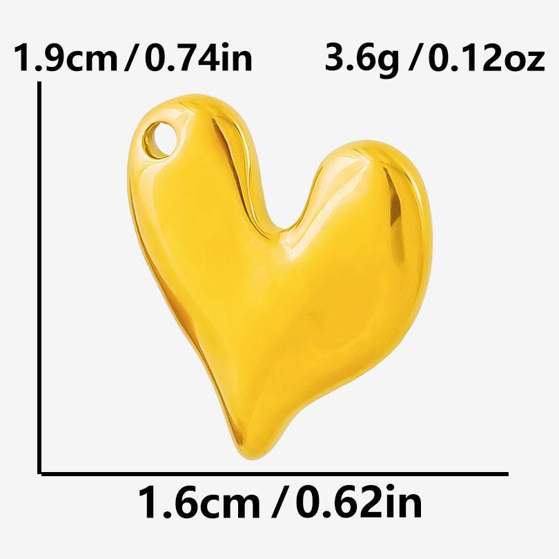 6pc Sweet Love Pendant Real Gold Plated Stainless Steel Heart Charms For Jewelry Making Supplies DIY Keychain Pendant Charm Bulk
