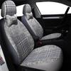 Gray Lattice Rural Style Flax Fabrics 5Seat Universal Seat Cushion For Sedan Suv