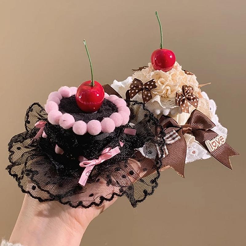 Latest Lolita Lace Cake Hair Clip Cute Children Hairpins Headdress Hair Accessories Kawaii Women Girls Hair Ornament