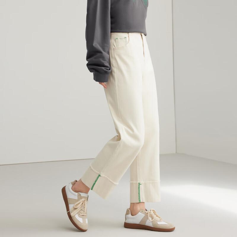 Elva' Island Women's High-Waisted Straight Cropped Pants