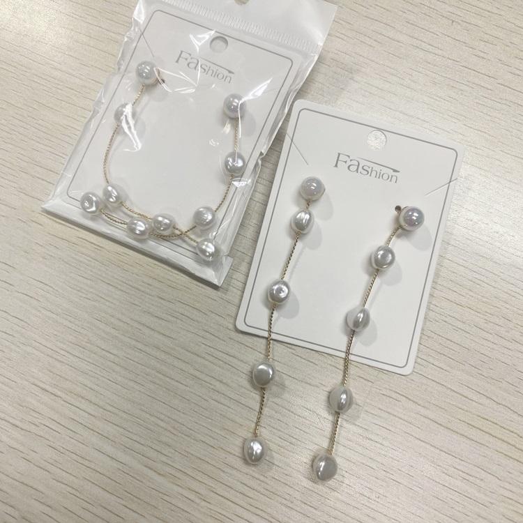 Korean Vintage Beaded Drop Earrings 925 Silver Needle Girls Long Earring Imitation Freshwater Pearl Tassel Earrings Fashion золотой
