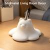 Small Decorative Sculptures 3D Printed Cute Polar Bear Figurine, Adorable White Desk Creative Healing Gadgets Ornament for Living Room Bedroom,