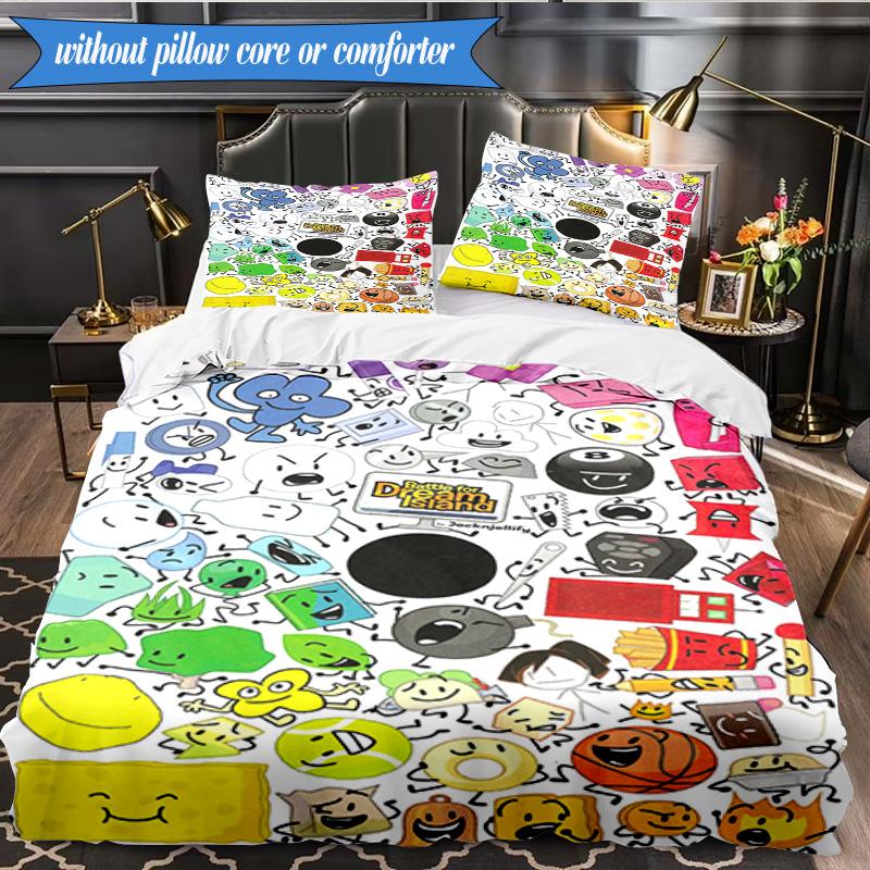 Colorful Dream Island Collage 3pcs K-pop Music Group Bedding set,Ideal for Bedroom, Dormitory,Including Duvet Cover And 2pcs Pillowcases,Fan Gifts
