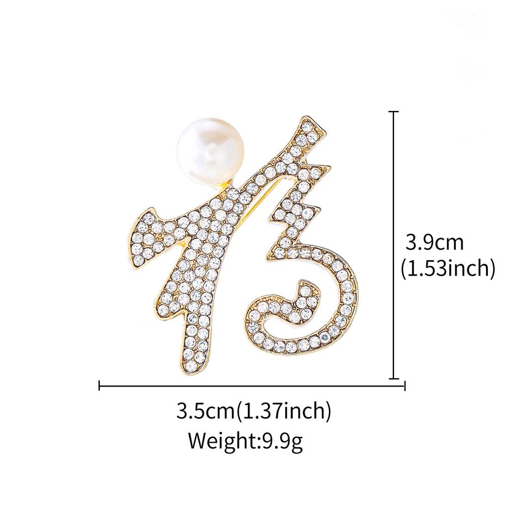 High-grade Alloy Rhinestone Blessing Brooch Luxury Temperament Suit Coat Coat Corsage Pin Anti-light Accessories