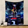 Race Car Driver Victory Podium Crown Fireworks Patterned Tapestry for Bedroom and Living Room Home Decor Sofas