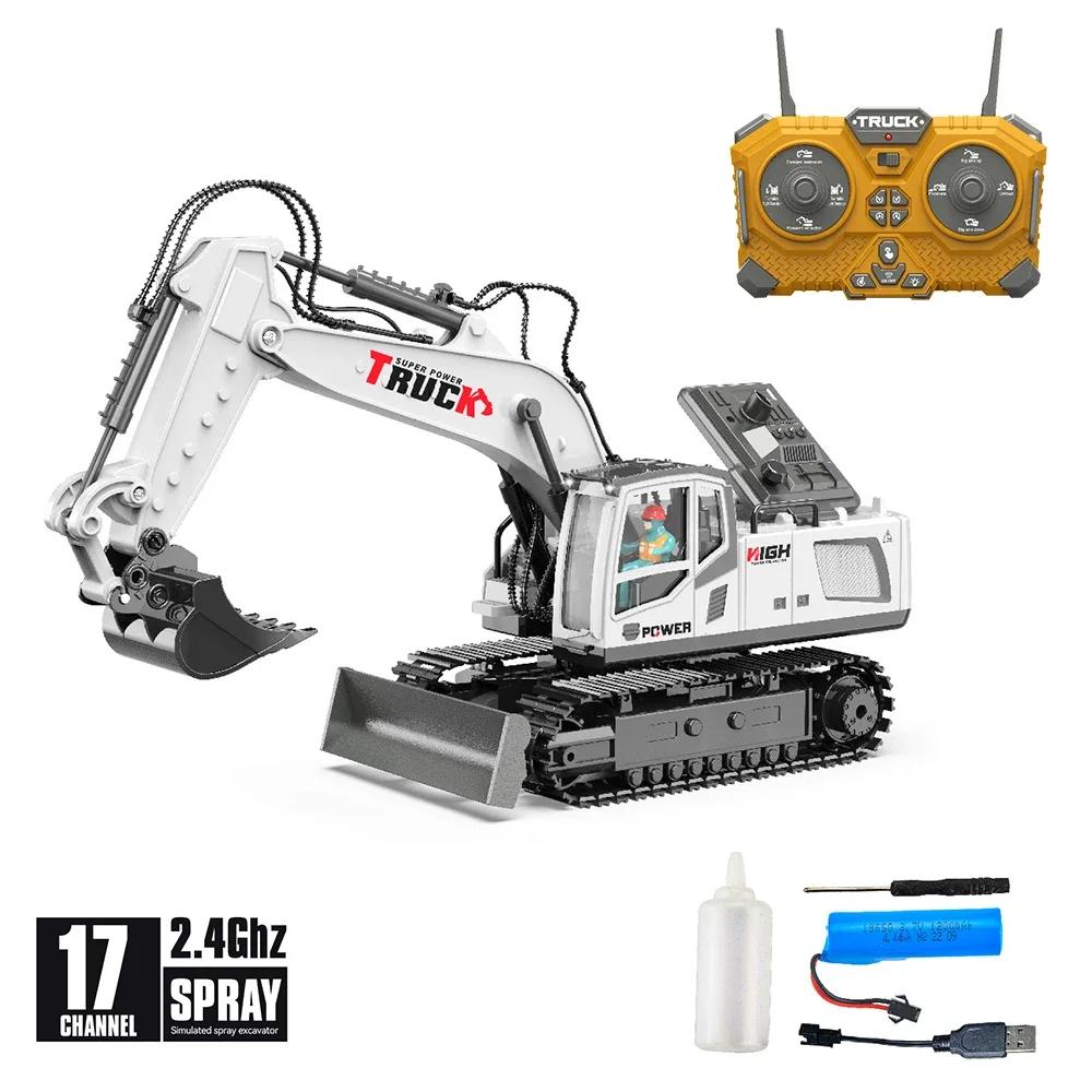 Non-Toxic Rc Car 17Ch Remote Control Construction Excavator Vehicle Children'S Wireless Crawler Multifunctional Trcuk Toys For Children Gifts