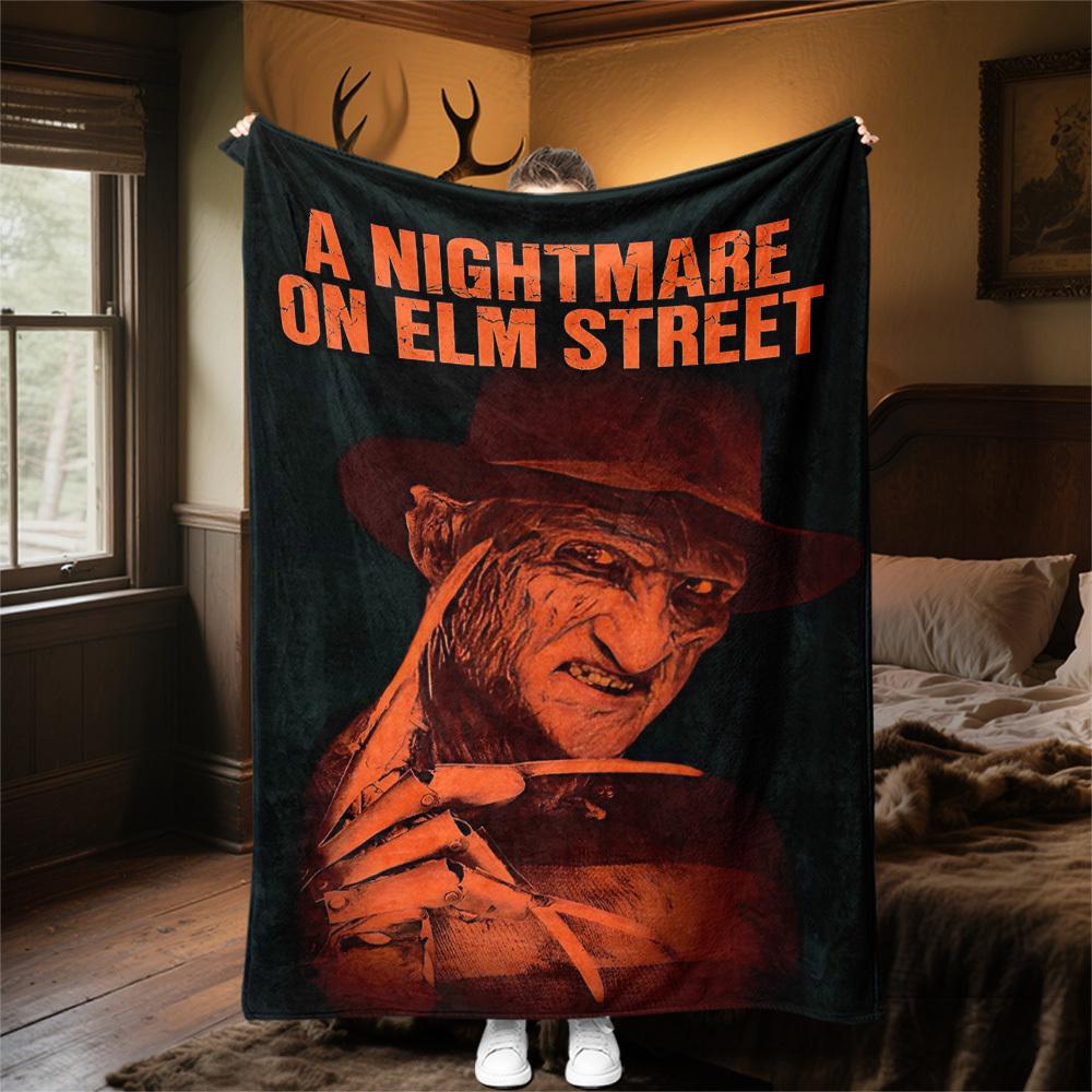1pc Nightmare on Elm Street,Freddy Krueger, Throw Blanket,Soft Bedding Cover,Flannel Blankets, Travel,Camping,All Seasons Use 102790