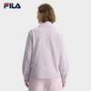 Fila Emerald Casual Fashion Versatile Cotton Striped Polo Neck Long Sleeve Pullover Sweatshirt Women Sweatshirt Light-Pink F11W534208FPK