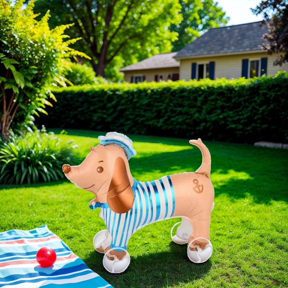 4D Dinosaur Dog Cat Standing Foil Balloons Animals Walking Balloon With Wheel for Kids Birthday Party Decoration Baby Showe B8E7