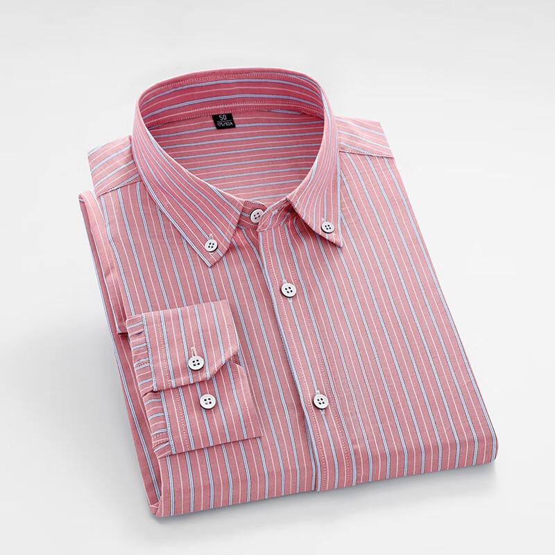 ROMON Men s Striped Slim Fit Long Sleeve Business Shirt PC2118-5 56