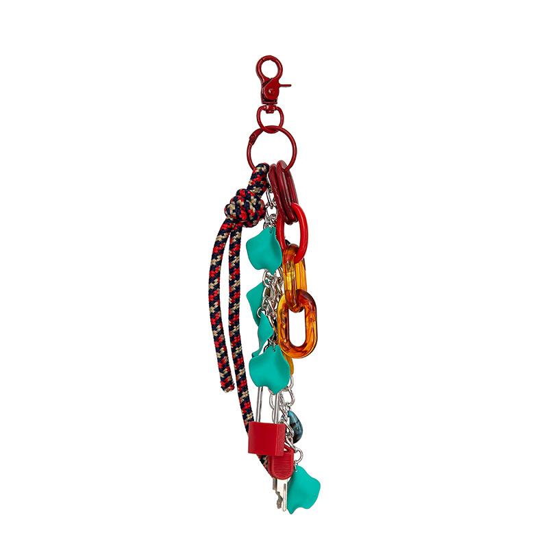 Fashion Creative Lock Key Pendant Keychain Colorful Keyring For Women Bag Charm Handbag Hanging Decoration Car Key Holder
