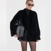 Russian imitation fur mink coat medium and long V-neck environmentally friendly fur top artificial fur clothing women