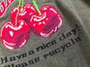 Cherry Letter Pattern Wool Blend Round Neck Loose Sweater