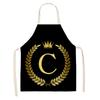 Golden Crown Letter Aprons Black Apron Apron Kitchen Apron for Men Apron Dress Garden Apron Cute Apron Chef Apron Maid Apron