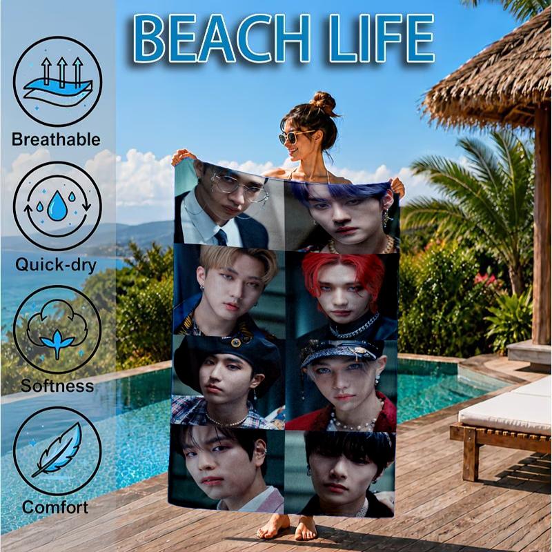 K-pop Stars In Urban Vibes Beach Towel, Microfiber Beach Towel, Perfect For Pool, Beach, Travel, Home Decor Beach Party Fan gifts
