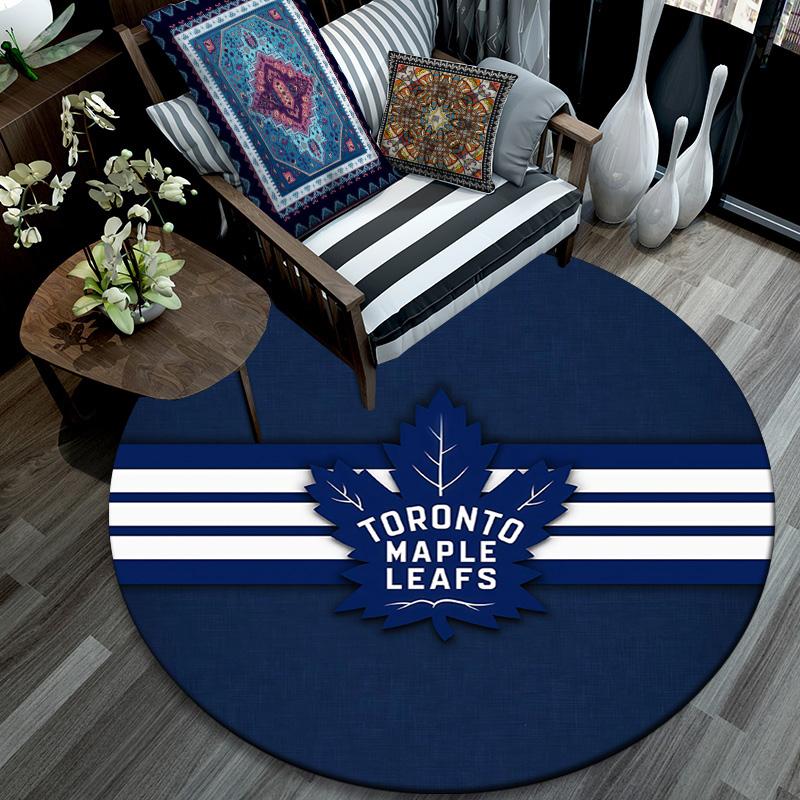 Toronto Maple Leafs2,Round Area Rug,Carpet Rug for Living Room Bedroom Sofa Playroom Decor,Non-slip Floor Mat