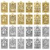 48Pcs 12 Styles Rack Plating Alloy Pendants Tarot Charms Mixed Color 23.5x14.5x1.5mm Hole: 1.8mm 4pcs/style