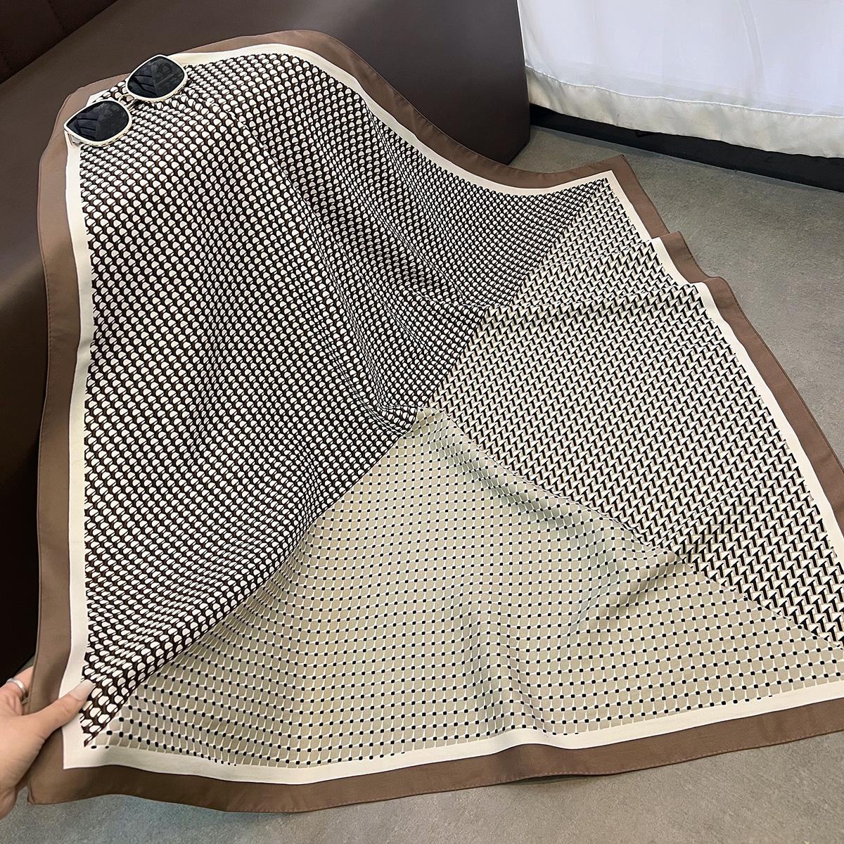 

Летний тонкий квадратный платок 90 см Женский универсальный французский ретро плотный Цяньхэ зарубежный стиль шелковый платок премиум шаль 90cm