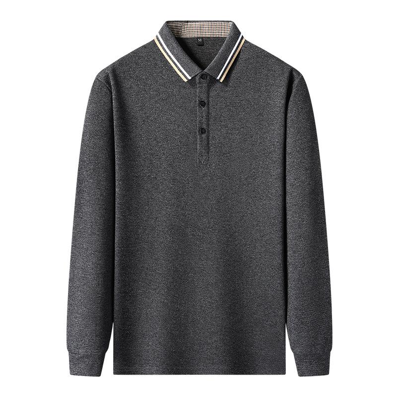 Fashion Men's Long Sleeve T-shirt New Spring and Autumn Middle-aged Polo Shirt Male Leisure Dad Autumn Coat Base Top