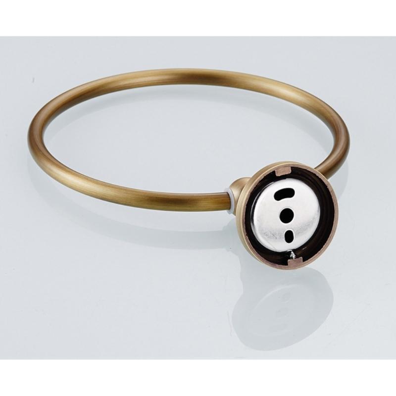 Elegant Oval Metal Towel Rings with Embossed Not Slip Base Stand for Secure Towel Holding In Modern Classical Bathrooms