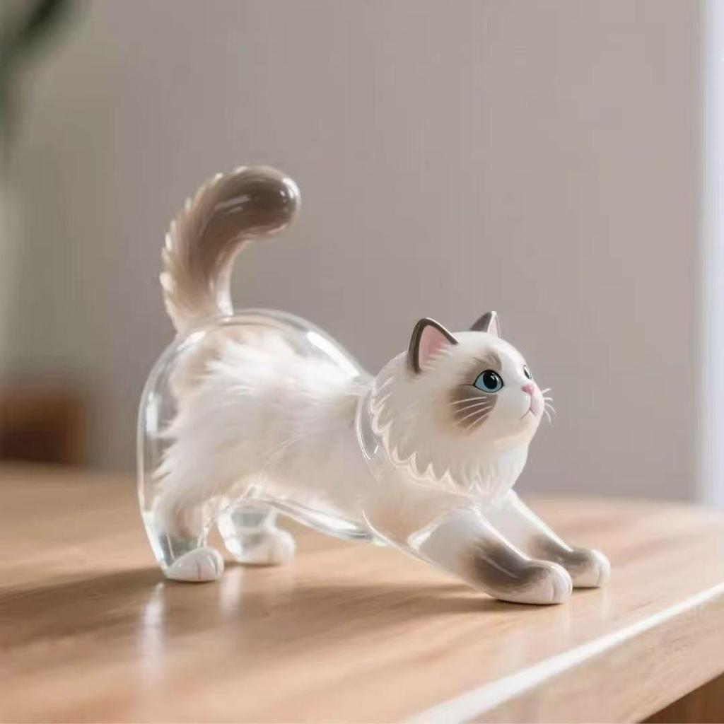 Cute Cat & Dog Fur Keychain Pendant - Creative Transparent Souvenir Gift