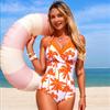 New European & American Style One-Piece Swimsuit — Women's Beach & Sporty Printed Swimwear 0791 CLE