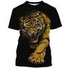 New Tiger Print T Shirt for Men 3D Printed Short Sleeve Tops Tees Trend Personality Streetwear Graphic T-Shirt