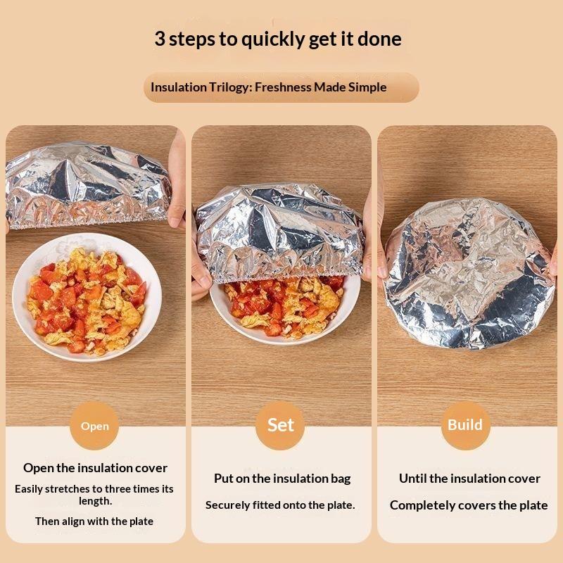 30/50Pcs Aluminum Foil Food Insulation Cover Kitchen Fresh Keeping Dustproof Dish Cover For Bbq Camping Picnic