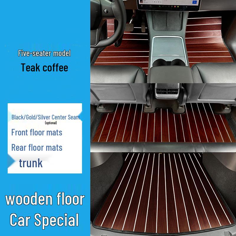 Solid Wood Floor Mats for Tesla Model S, X, Y, & 3 New Energy Cars